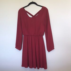 Red long sleeve dress